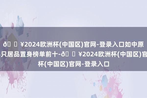 🔥2024欧洲杯(中国区)官网-登录入口如中原基金旗下有3只居品置身榜单前十-🔥2024欧洲杯(中国区)官网-登录入口