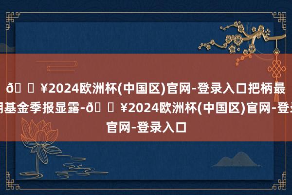 🔥2024欧洲杯(中国区)官网-登录入口把柄最新一期基金季报显露-🔥2024欧洲杯(中国区)官网-登录入口